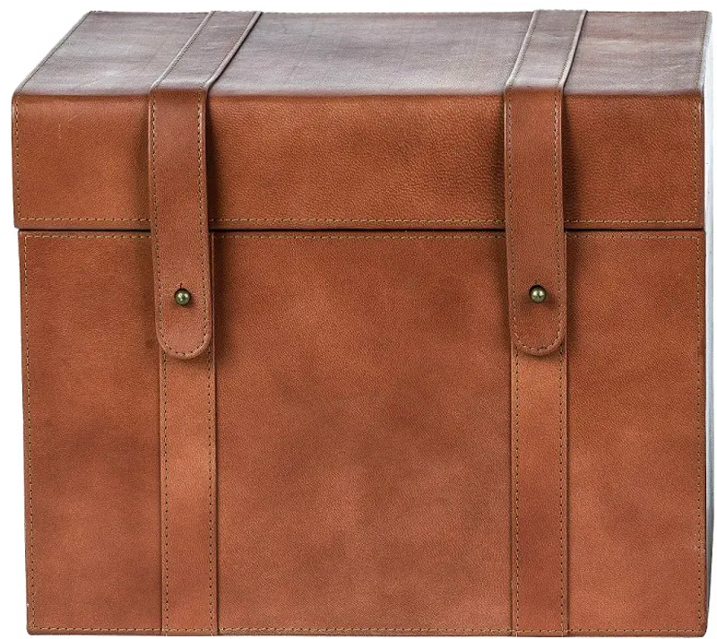 Magnolia Home Furniture 10 Inch Saddle Leather Recipe Box