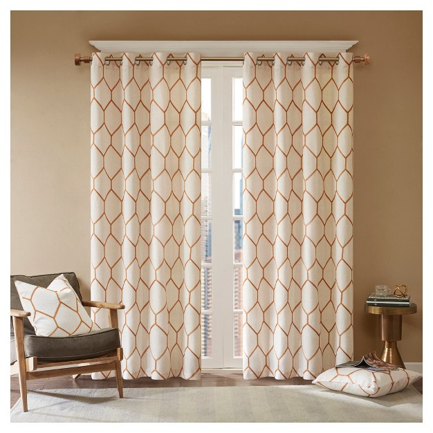 Peyton Metallic Geo Embroidered Single Window Curtain Panel