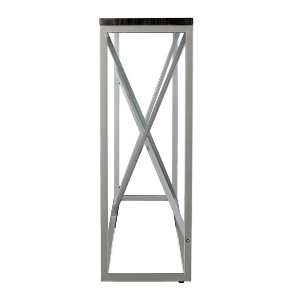 SEI Furniture Sigrid Faux Marble Skinny Console Table