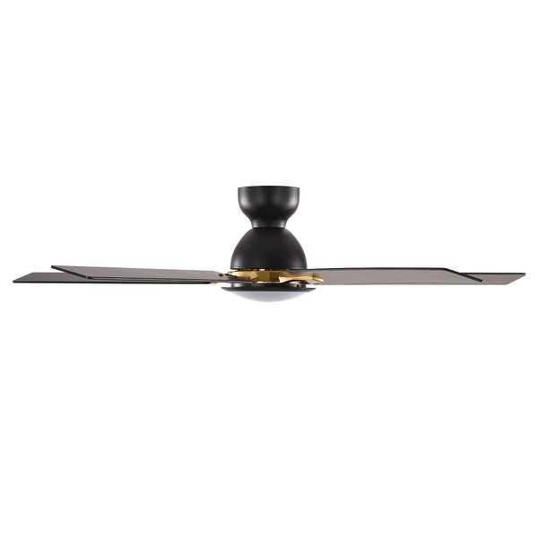 52  inch 5 Blade Flush Mount Ceiling Fan with LED Light Remote - 52 inch Shopping - The Best Deals on Ceiling Fans | 41659440