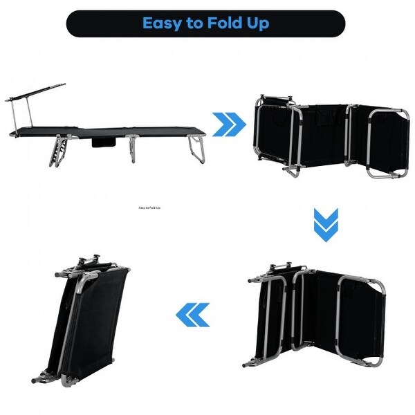 Outdoor Recliner Chair with 5 Adjustable Positions and Canopy Shade