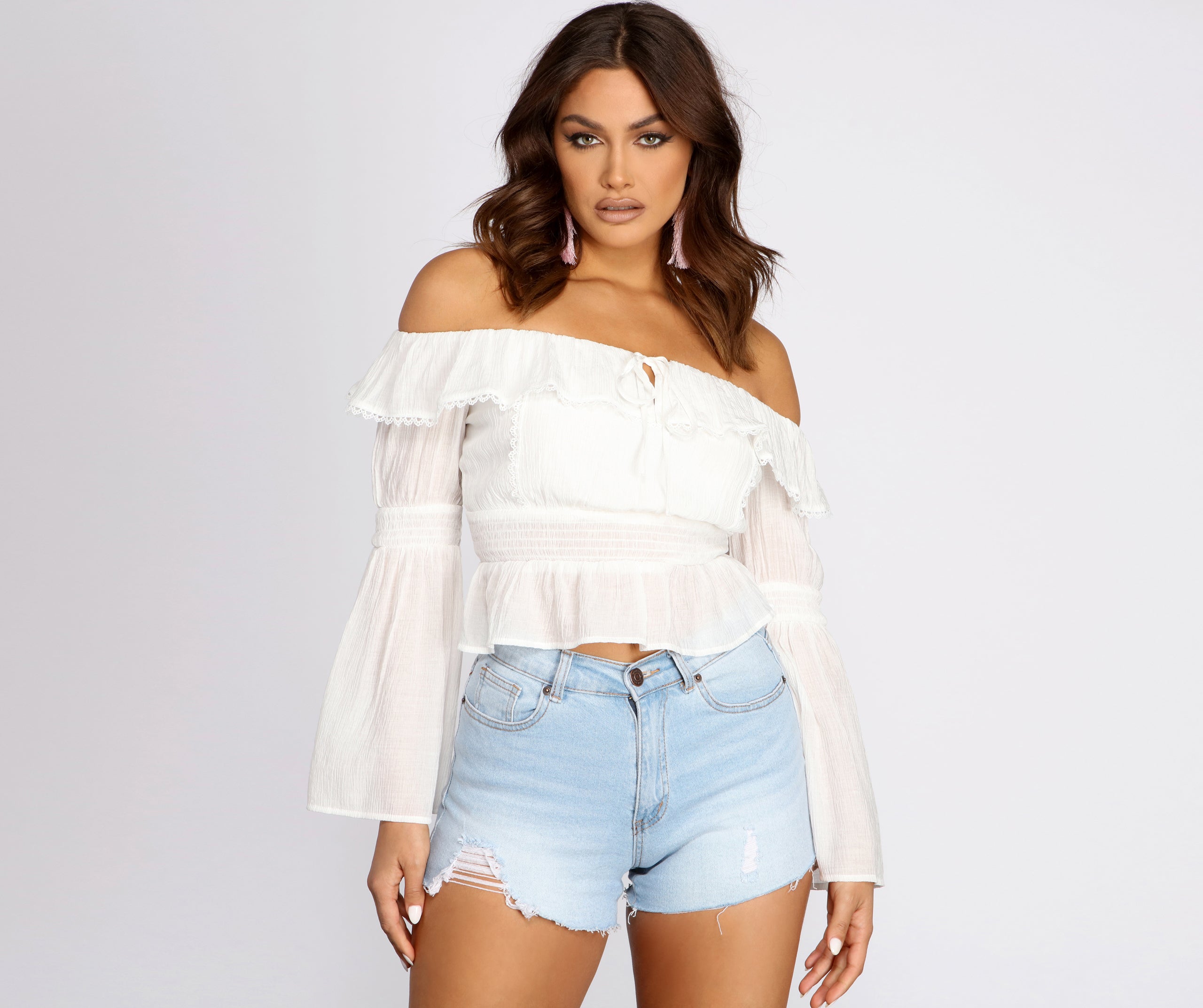 Perfect Peplum Off The Shoulder Top