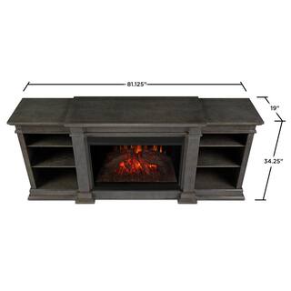 Real Flame Eliot Grand 81 in. Electric Fireplace TV Stand Entertainment Center in Antique Gray 1290E-AGR