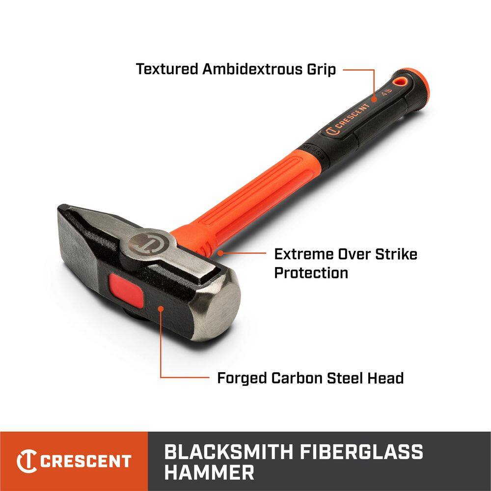 Crescent 4 lbs. Fiberglass Blacksmith Hammer CHFBS64