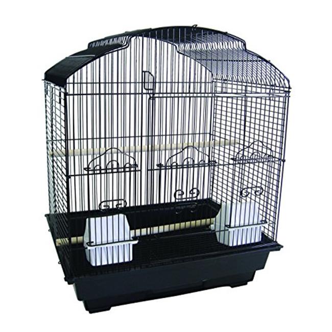 YML 1784-4724BLK Bar Spacing Barn Top Bird Cage with Standand#44; Black