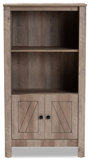 Aliza Rustic Oak Finish Wood 3 Tier Bookcase   Farmhouse   Bookcases   by Baxton Studio  Houzz