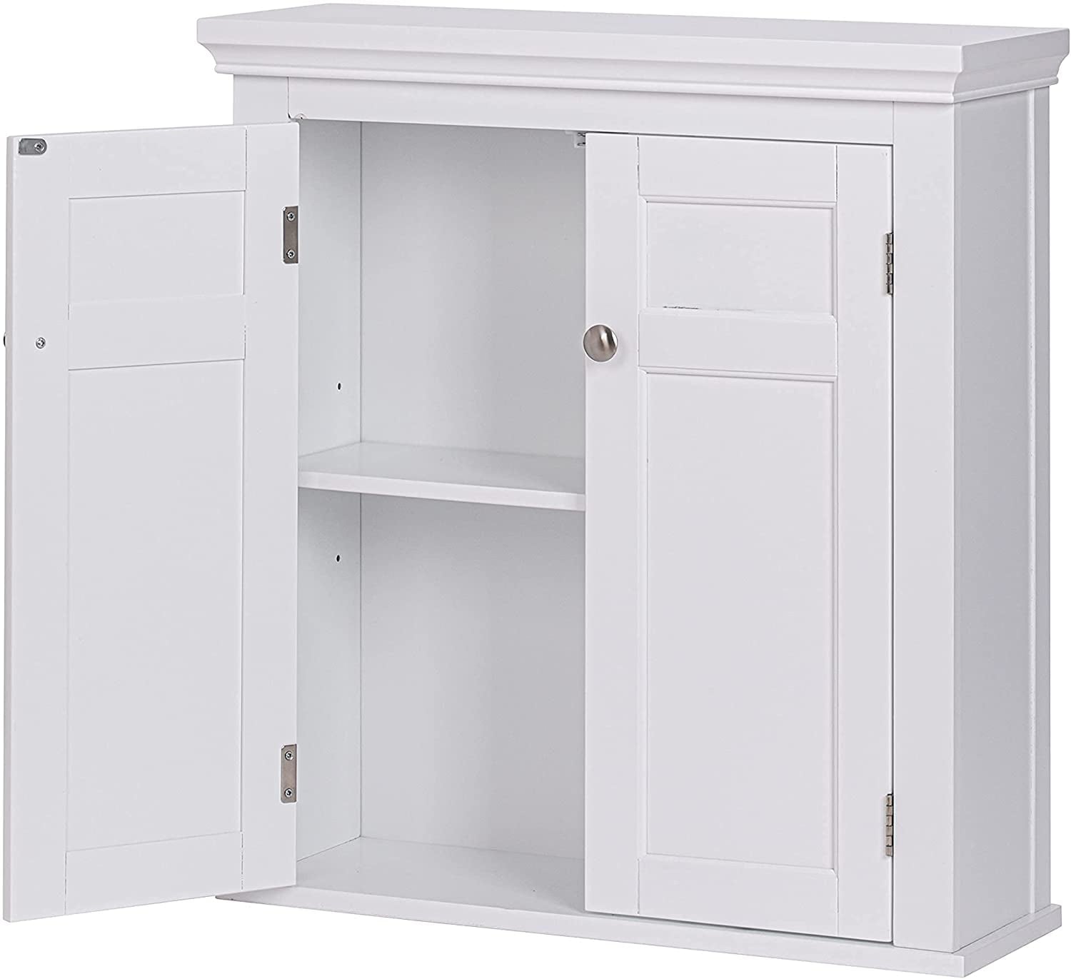 Spirich Home Bathroom Cabinet Wall Mounted with Doors and Shelves, 2 Doors Shuttered Wall Cabinet, Bathroom Wall Cabinet, White