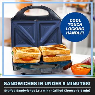 GRANITESTONE Classic Blue Non-Stick Diamond Infused Sandwich Maker 7196