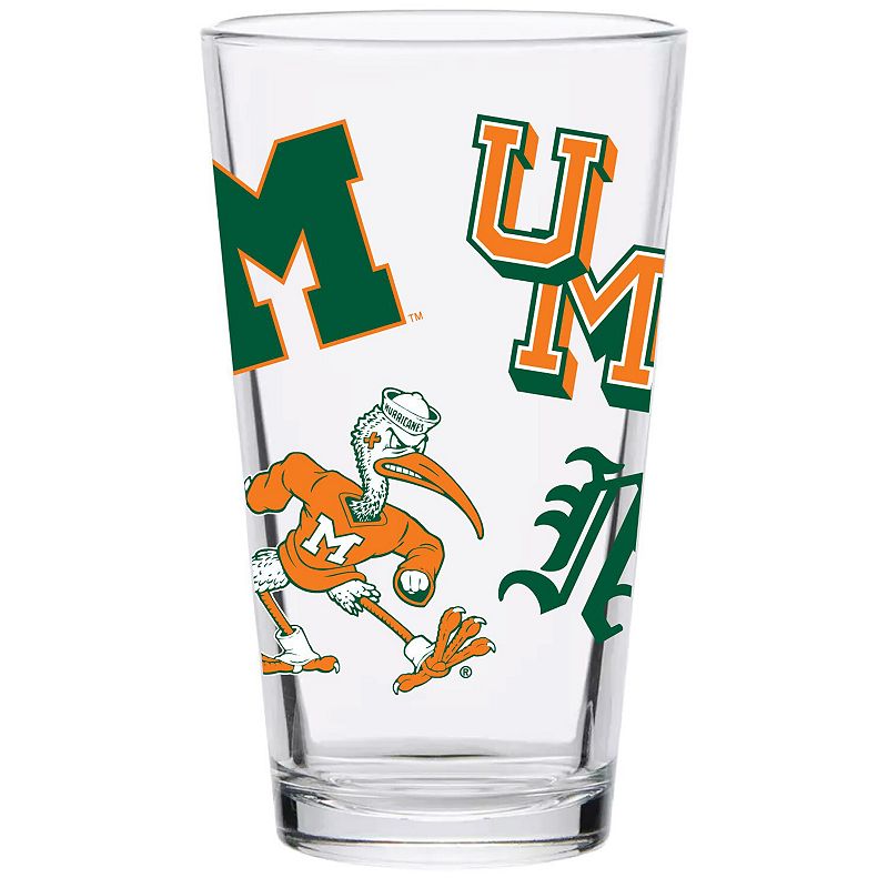 Miami Hurricanes 16oz. Medley Vintage Pint Glass