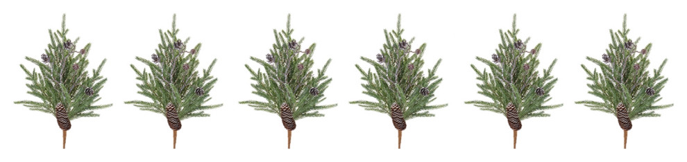 Pine and Cone Stem  Set of 6   Traditional   Christmas Ornaments   by Melrose International LLC  Houzz