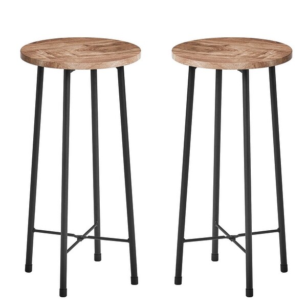 Taomika， Modern Bar Stools， Round Bar Chairs-Set of 2