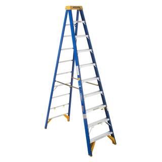 Werner 10 ft. Fiberglass Electricians JobStation Step Ladder with 375 lb. Load Capacity Type IAA Duty Rating OBEL10