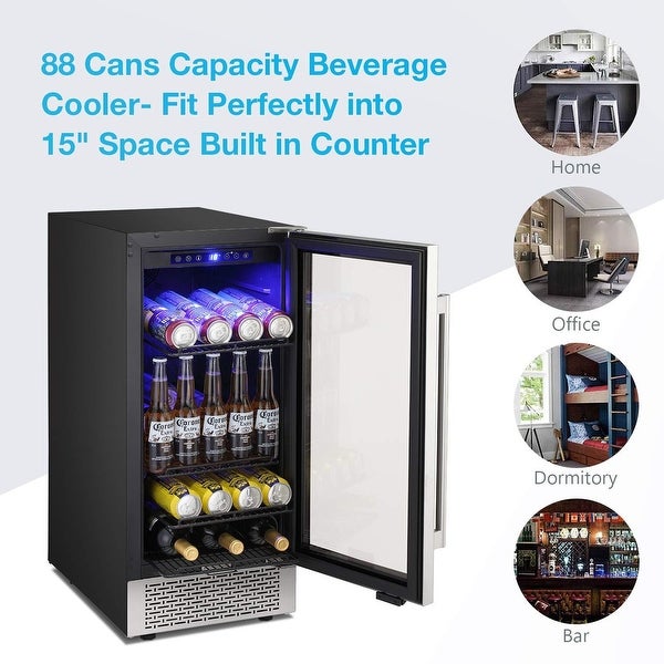 28 Bottle and 88 Can Single Zone Freestanding Wine Refrigerator