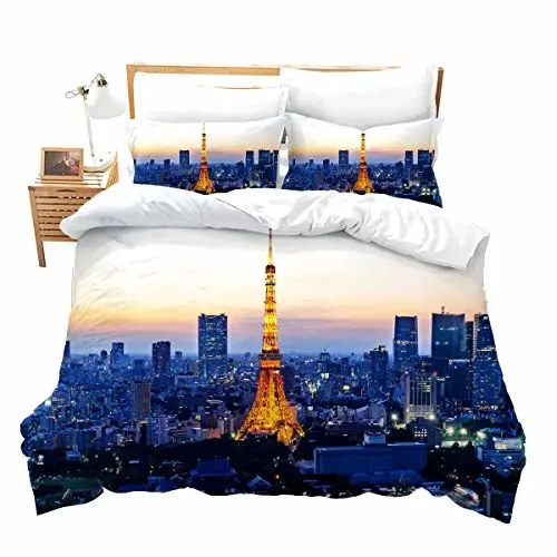 Duvet Cover Set Soft London Themed Comforter Cover Set 3 Pieces