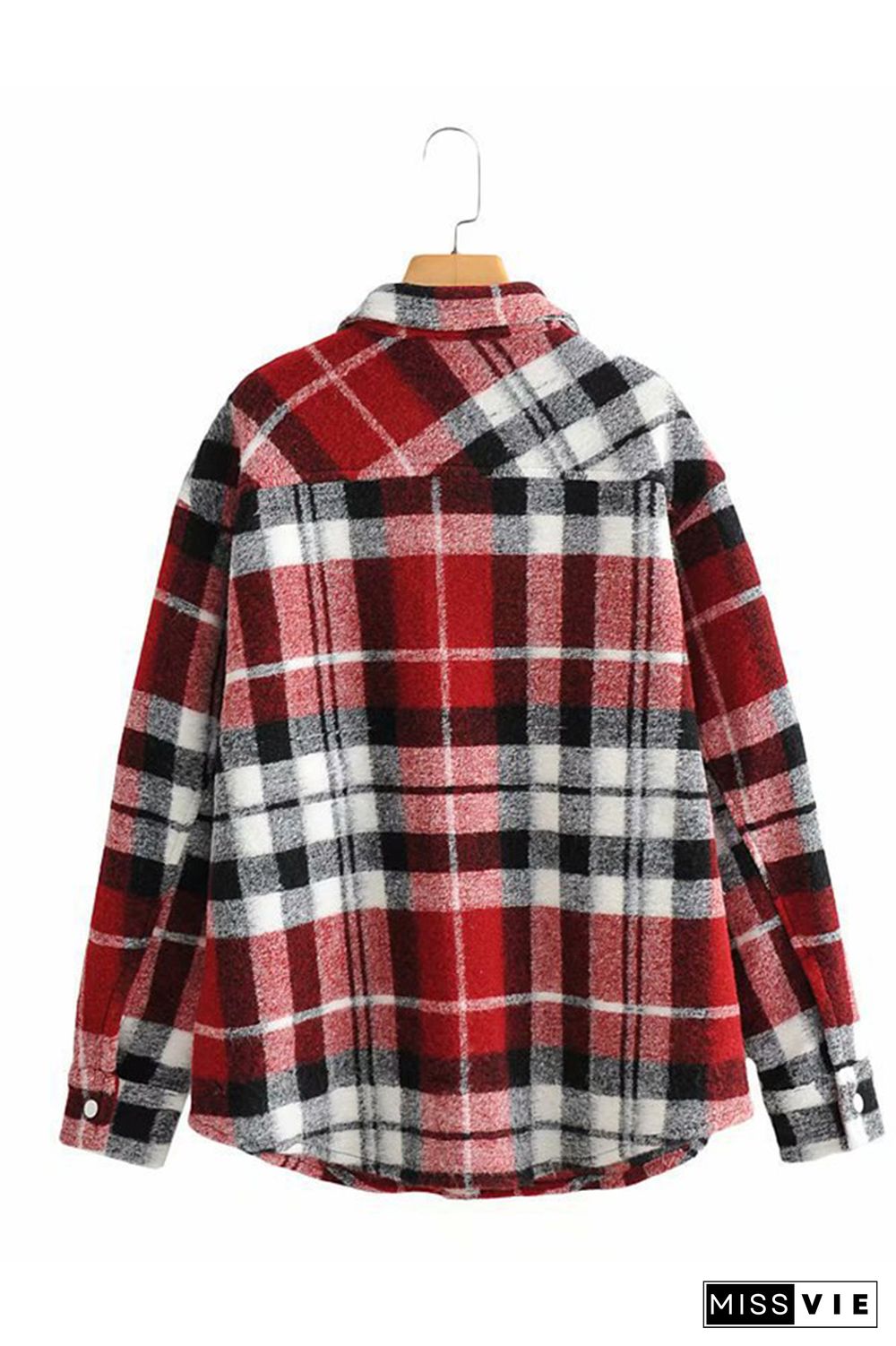 Plaid Single-breasted Thick Coat Women Shacket Jacket Wholesale