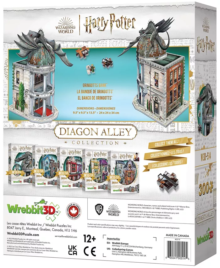 University Games Wrebbit Harry Potter Diagon Alley Collection Gringotts Bank 3D Puzzle  300 Pieces