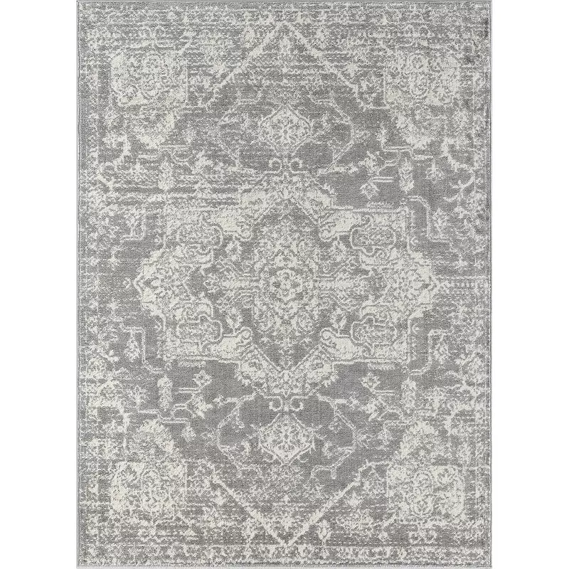 Madison Park Caroline Distressed Boho Medallion Woven Area Rug