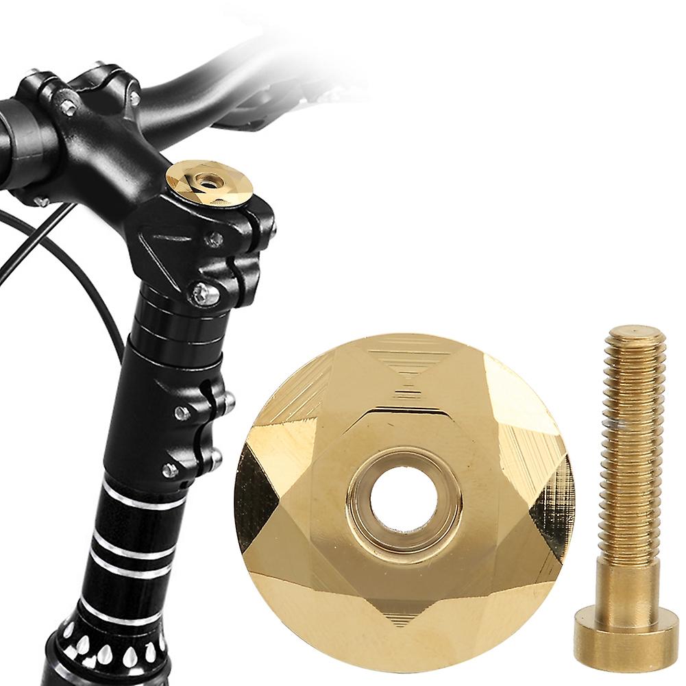 Aluminium Alloy Mountain Bike Headset Stem Top Cap Titanizing Cover Bicycle Modification Accessoriesgold