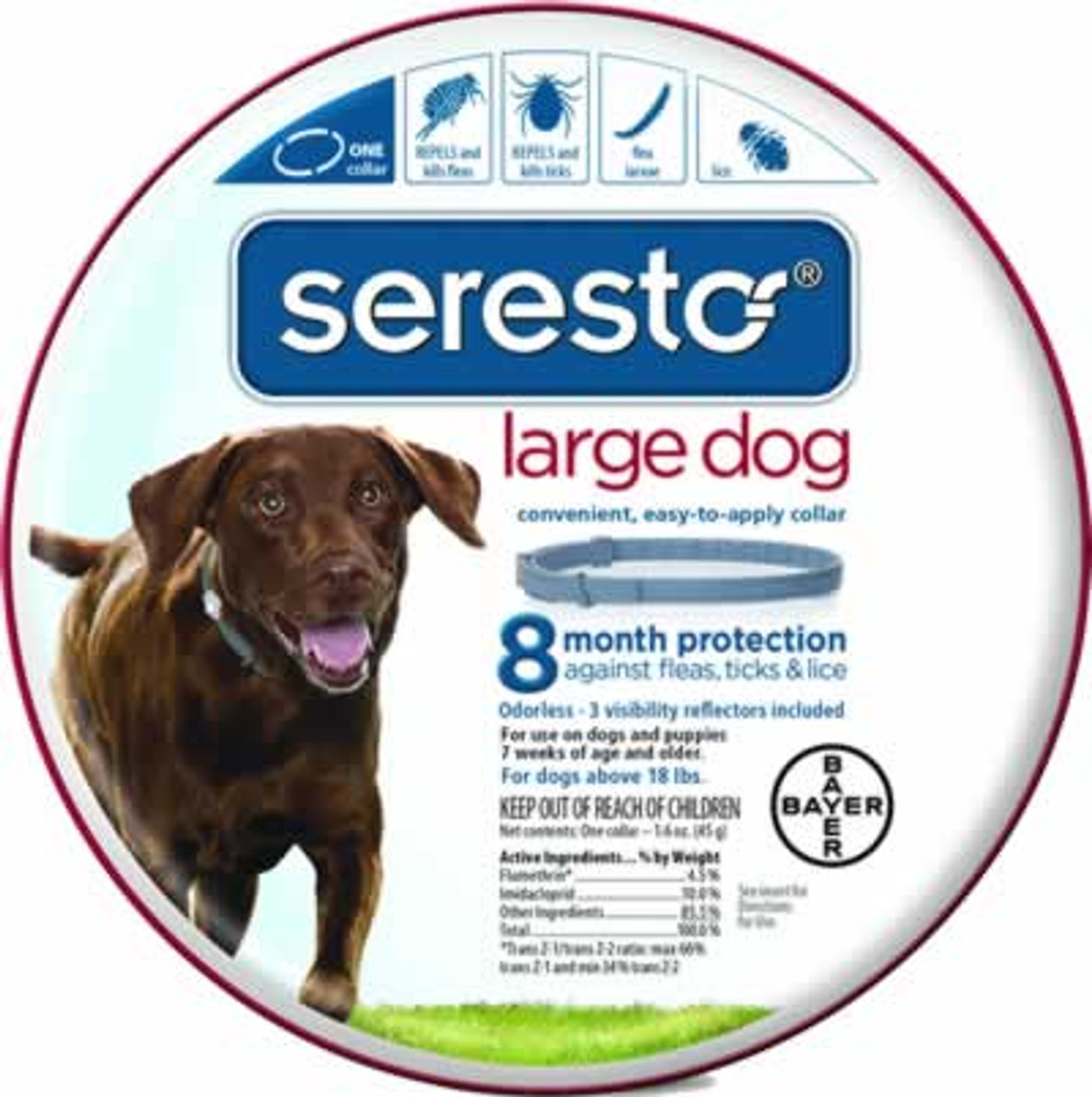 Seresto 8 Month Control Flea and Tick Collar for Large Dogs over 18 Pounds