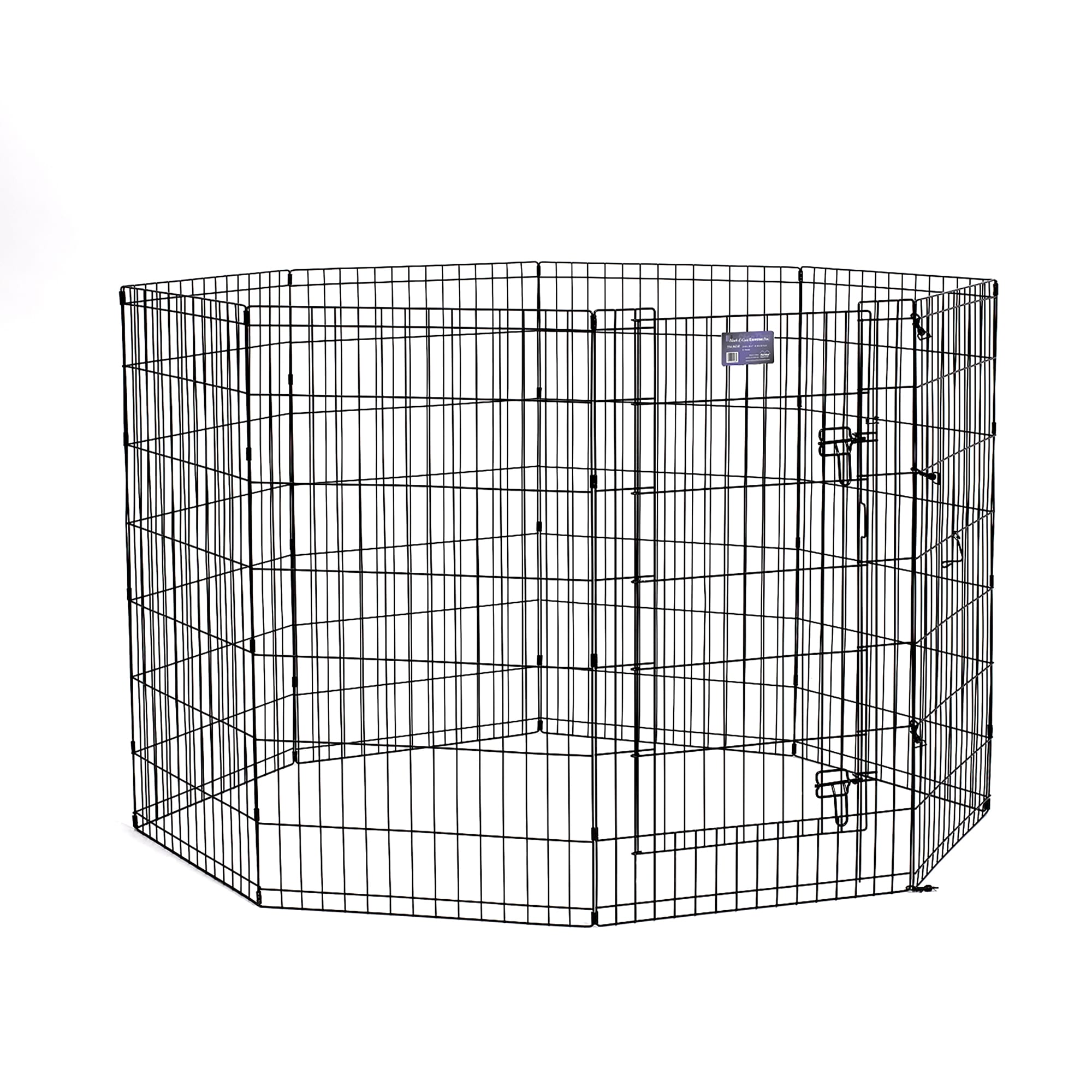 Midwest Black E-Coat Exercise Pen w/Door for Dogs， 24