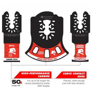 DIABLO Universal Fit Carbide Oscillating Blade Set (3-Piece) DOU3CS