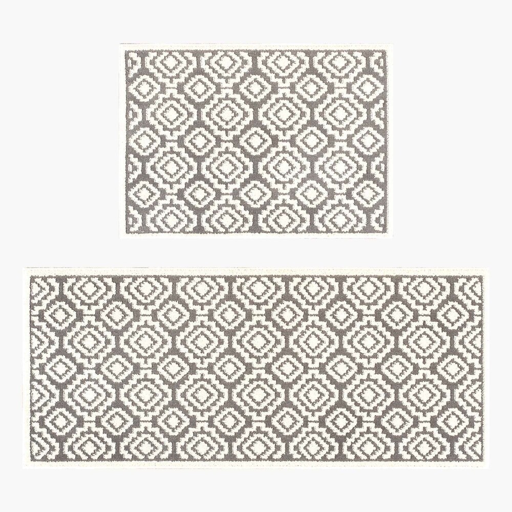 Sofihas Non Slip Kitchen Rug Sets and Mats 2 Piece Washable Rug Set with TPE Backing