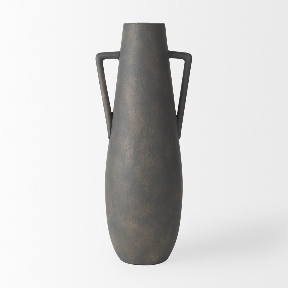 Kilian Brown And Gray Ceramic Double Ear Vase (17\