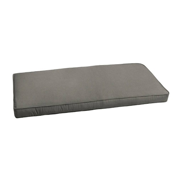 X 19 quot X 3 quot Canvas Outdoor Corded Bench Cushion Charcoal Gray