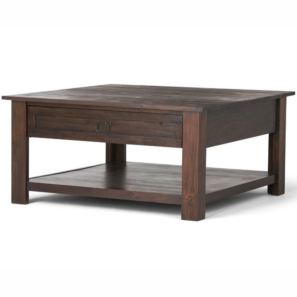 WYNDENHALL Garret SOLID ACACIA WOOD 38 inch Wide Square Rustic Coffee Table - 38 W x 38 D x 19 H