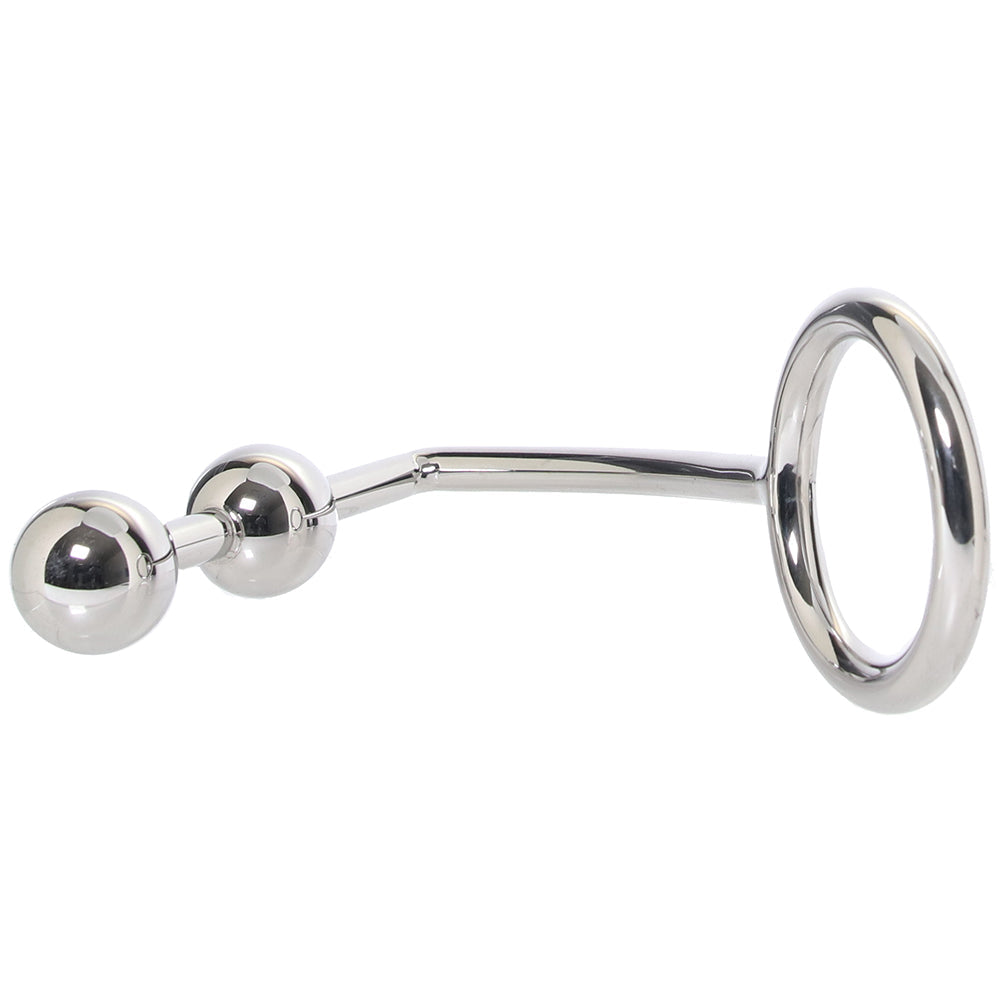 Blueline 2 Bead Stainless Steel Anal Hook & Cock Ring