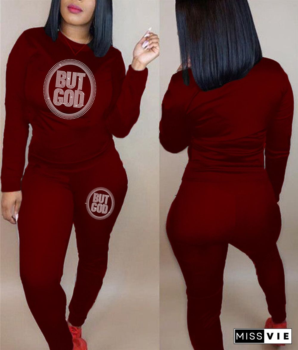 Plus Size Long Sleeve Tops Jogging Pants Tracksuit