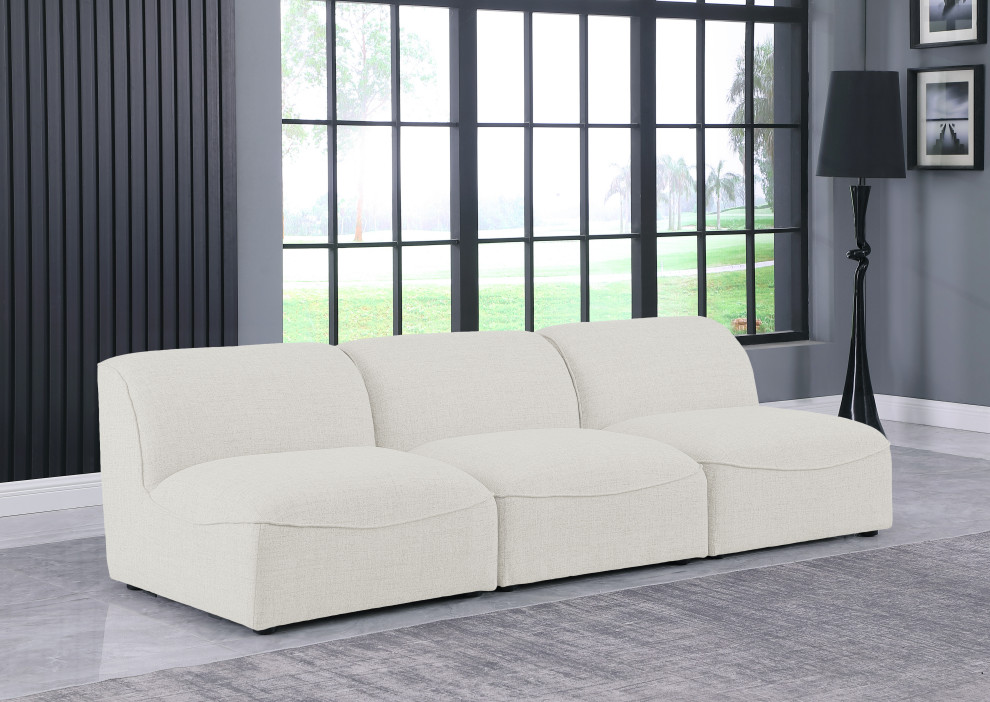 Miramar Linen Upholstered Modular Sofa   Transitional   Sectional Sofas   by Meridian Furniture  Houzz