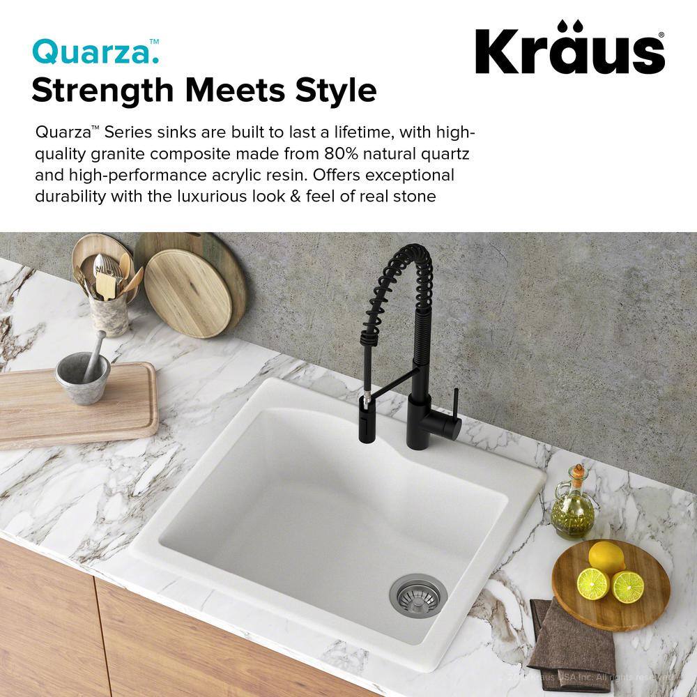 KRAUS Quarza 25 Dual Mount Single Bowl Granite Kitchen Sink in Brown KGD-441BROWN