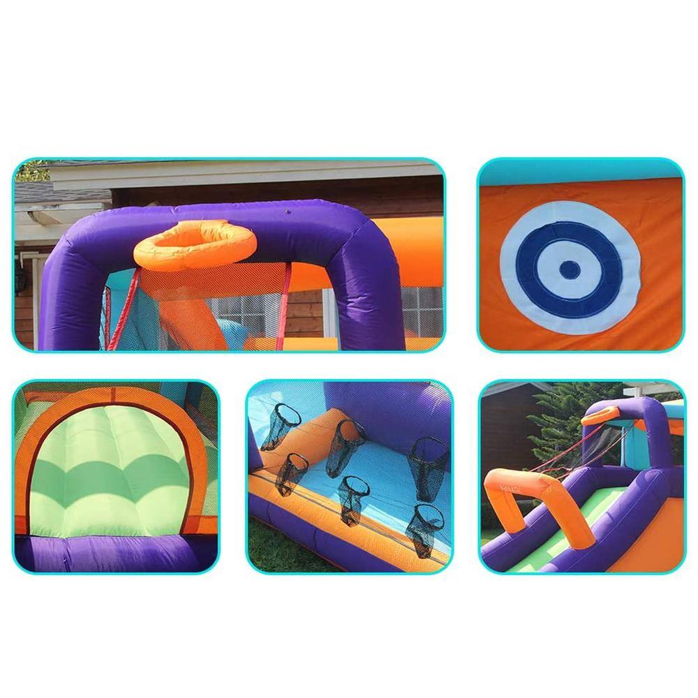 dubbin Large Inflatable Bounce House with Basketball Hoop Dart Target and Huge Jumping Area with 450 Watt Blower FXINC-A004