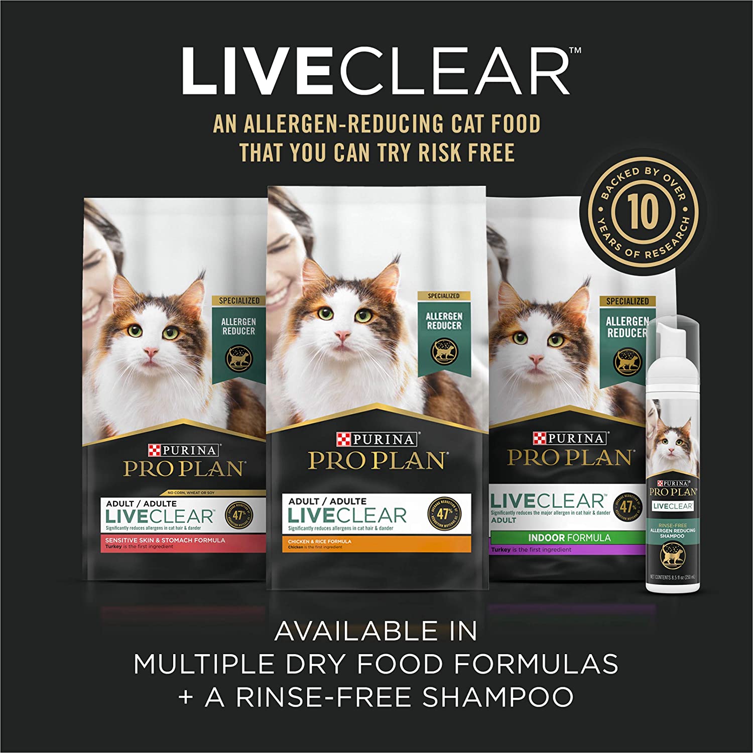 Purina Pro Plan LiveClear with Probiotics Allergen Reducing Weight Management Adult Dry Cat Food 5.5 lb. Bag