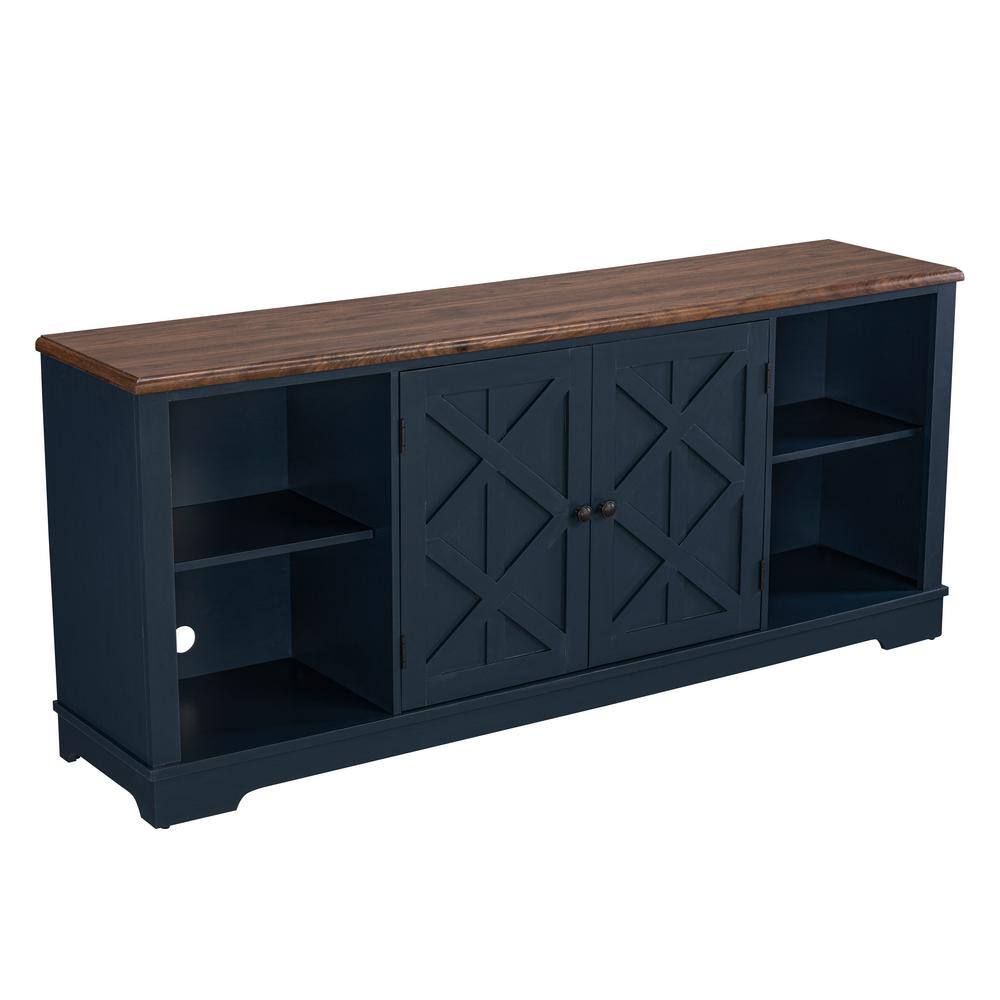 FESTIVO 70 in. Navy TV Stand for TVs Upto 78 in. FTS20601