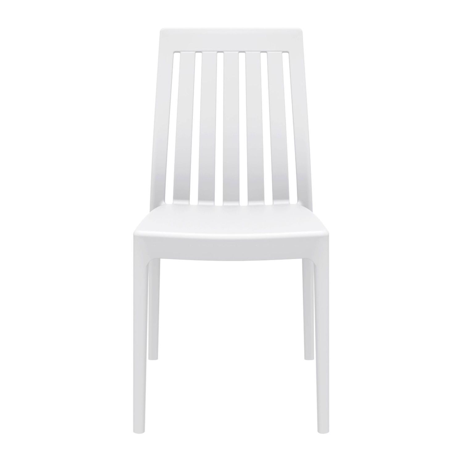 35 White High Back Stackable Outdoor Patio Dining Chair