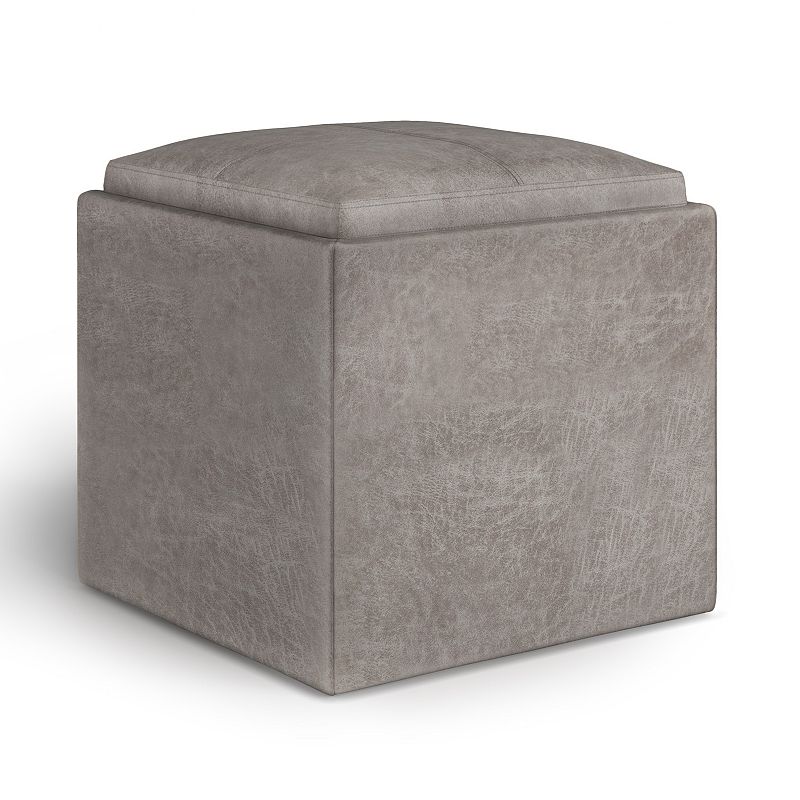 Simpli Home Rockwood Square Cube Storage Ottoman