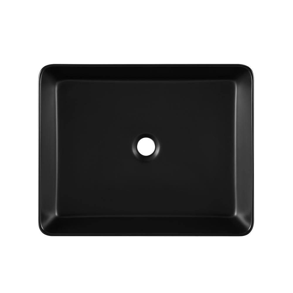 Swiss Madison Concorde Matte Black Ceramic Rectangle Vessel Sink SM-VS242MB