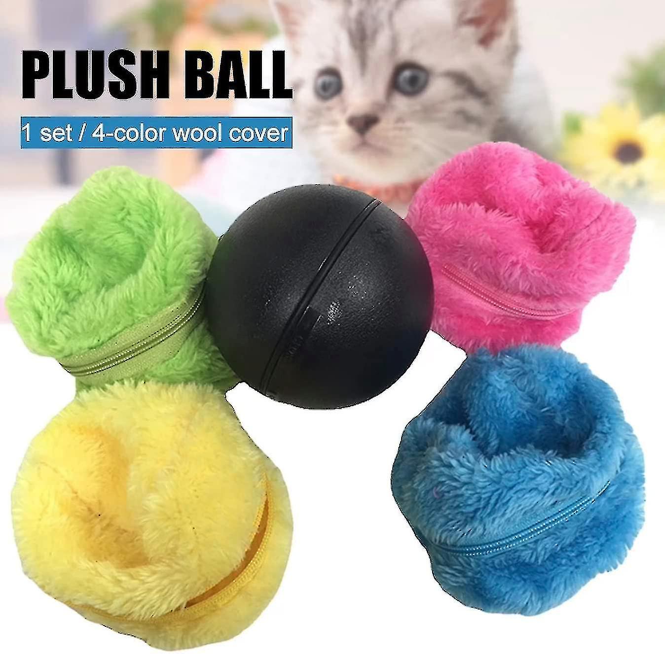 Pet Electric Toy Ball，magic Roller Ball Educational Moving Toy With 4 Cloth Cover For Puppy Cats Dog