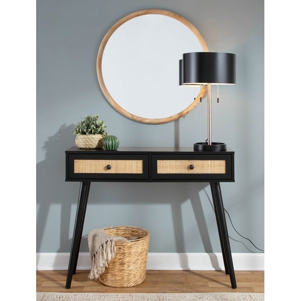 Ailani Console Table with Rattan Accents