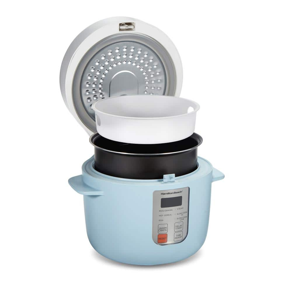 Hamilton Beach 12-Cup Blue Rice Cooker with Multi-Function Settings 37561