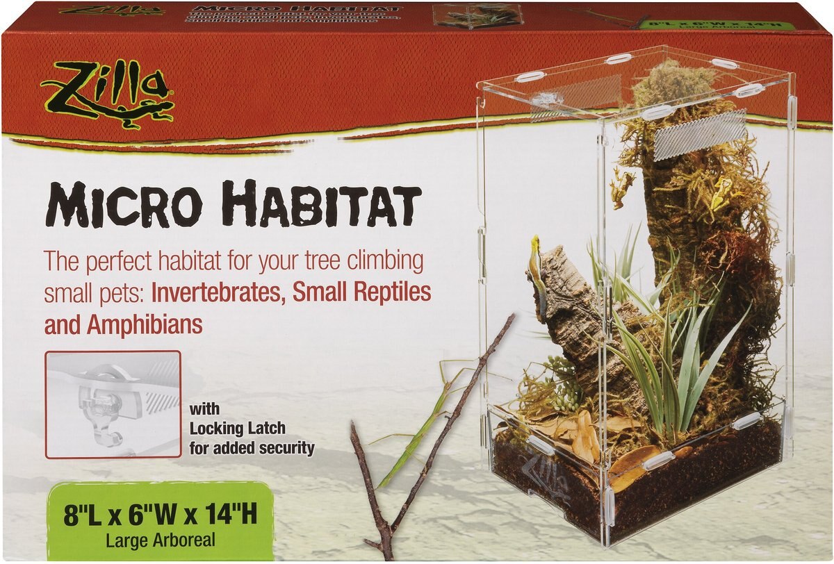 Zilla Micro Habitat Terrariums with Locking Latch Arboreal