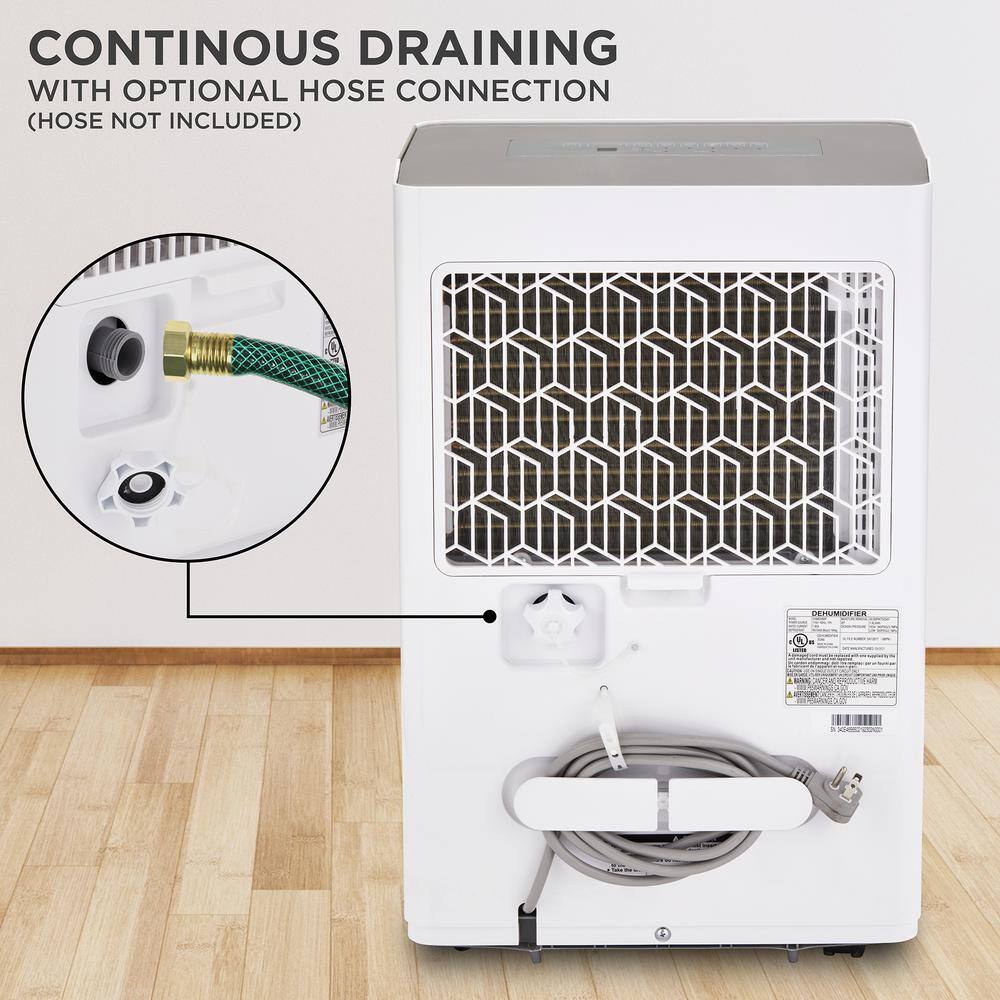 Ivation 35 Pint Energy Star Dehumidifier with Continuous Drain Hose Connector IVAMDH35