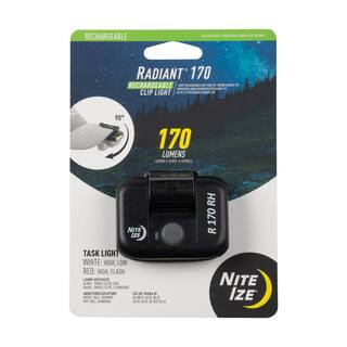 Nite Ize Radiant 170 Rechargeable Clip Light Black R170RC-01-R7