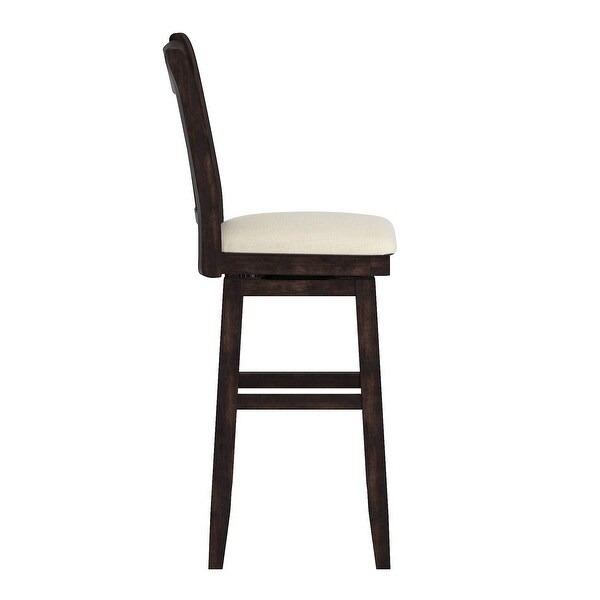 Eleanor Double X Back Wood Swivel Bar Stool by iNSPIRE Q Classic