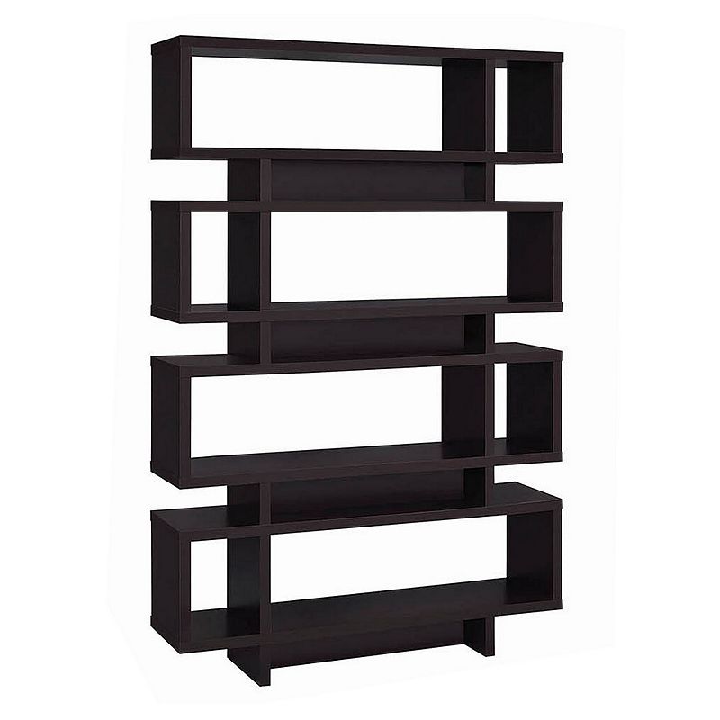 Stupendous Wooden Bookcase With Open Shelves， Brown