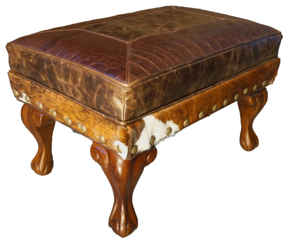 quotSanta Fe quotSmall Ottoman   Traditional   Footstools And Ottomans   by Great Blue Heron Furniture  Houzz