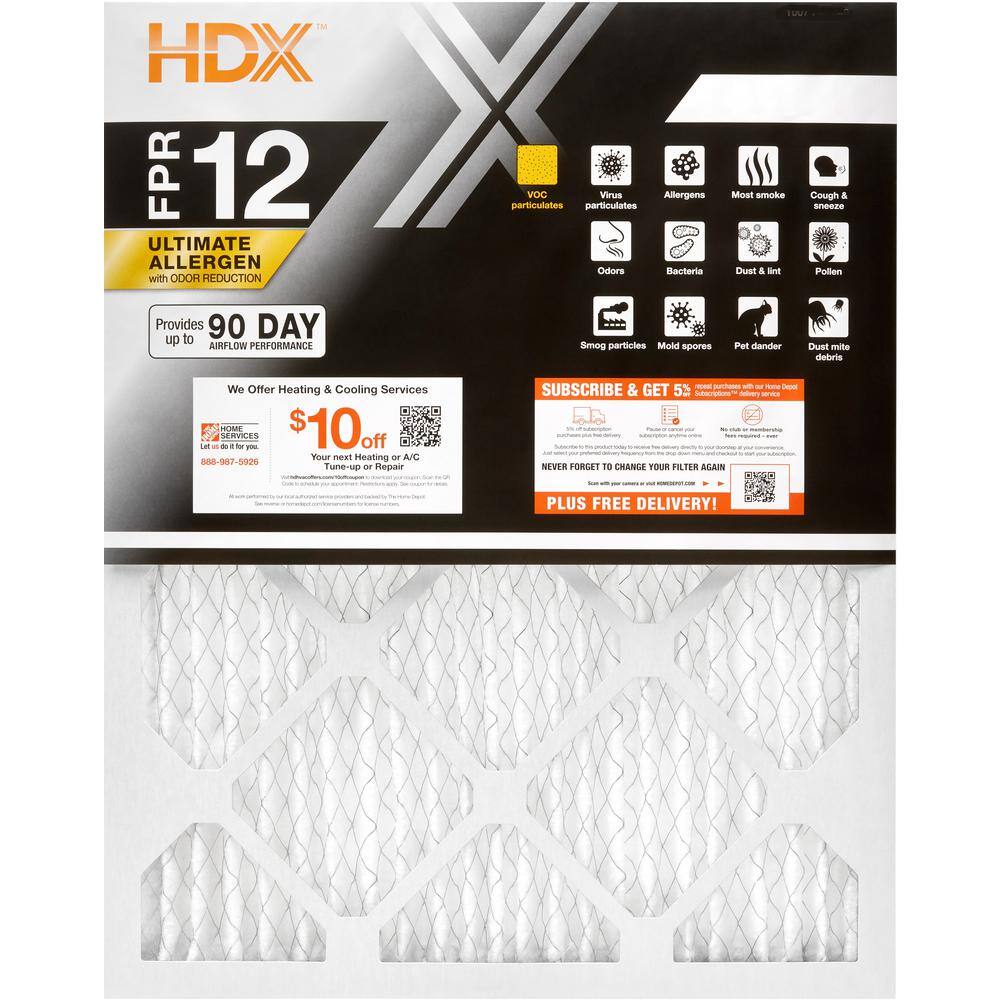 HDX 16 in. x 20 in. x 1 in. Elite Allergen Pleated Air Filter FPR 12 61201.011620