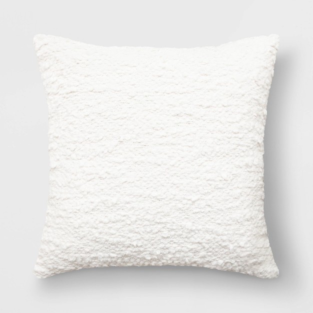 Woven Cotton Textured Square Throw Pillow